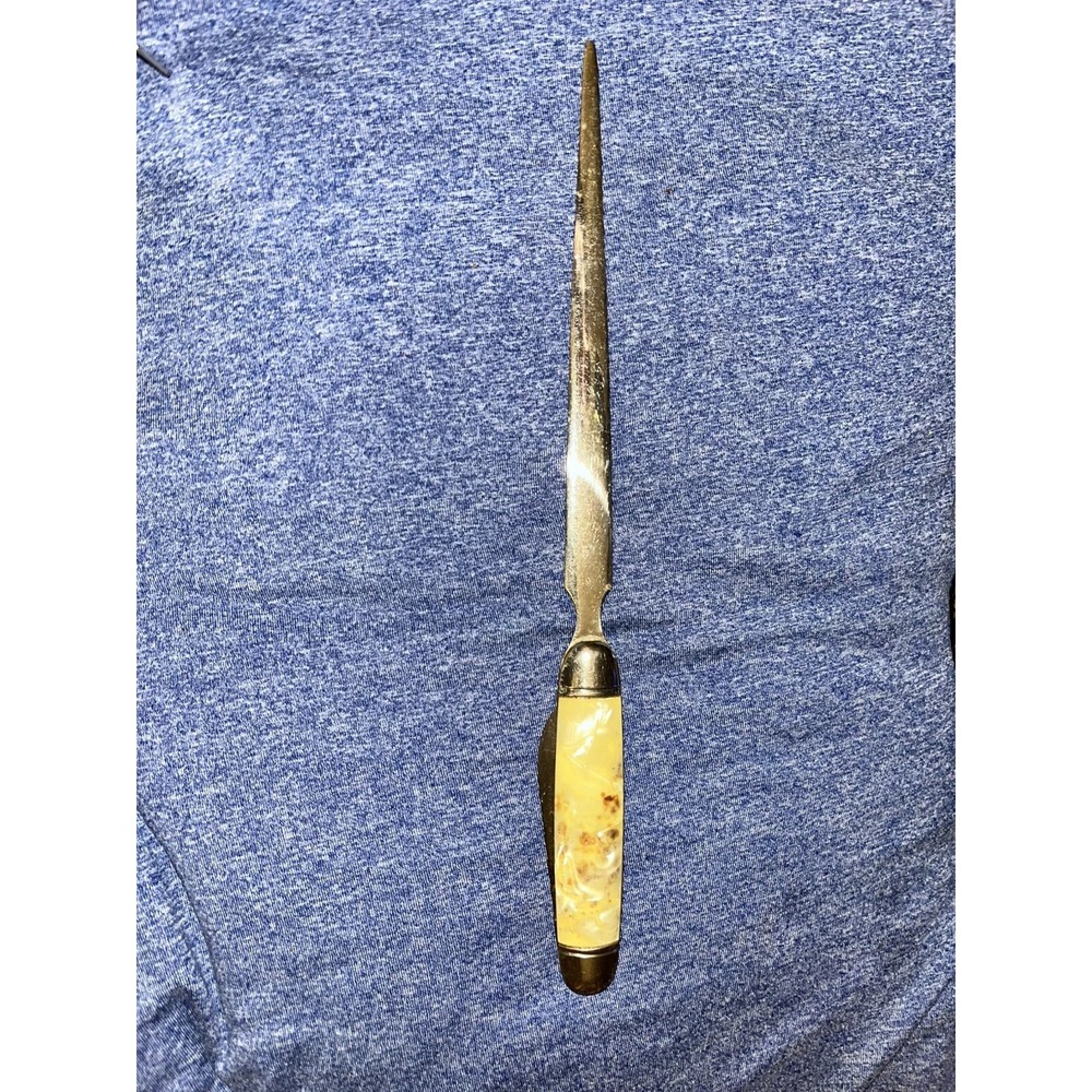 Vintage Rare International Mineral Chemical Mail Letter Opener With Knife